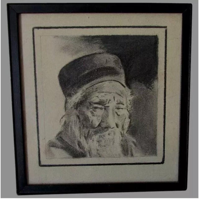 An Antique drawing/illustration of an Asian Gentleman. The Portrait is well done and looks like a charcoal or graphite on...