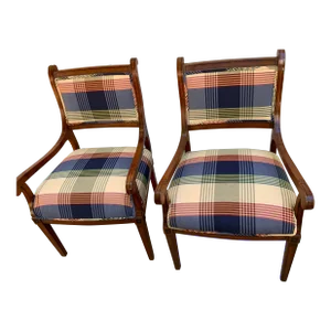 1930s Upholstered Wooden Chairs- A Pair