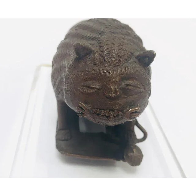 Metal Antique Seljuk-Style Islamic Cast Bronze Lion With Prey Figure, Circa 1900 For Sale - Image 7 of 13
