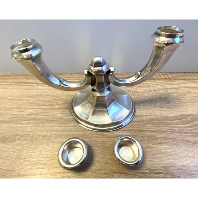Art Deco Candleholder in Silver Plated from Wilhelm Wolff, Germany, 1930s For Sale - Image 4 of 9