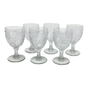 Vintage Eapg Grape and Festoon Cordial Wine Glasses - Set of 6