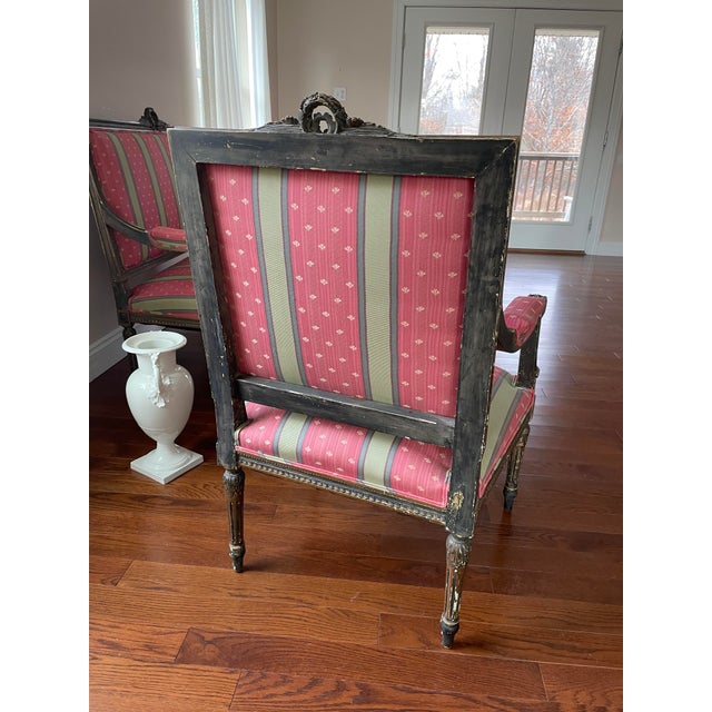 Late 19th Century Louis XIV Living Room Settee and Chairs For Sale In Portland, ME - Image 6 of 7