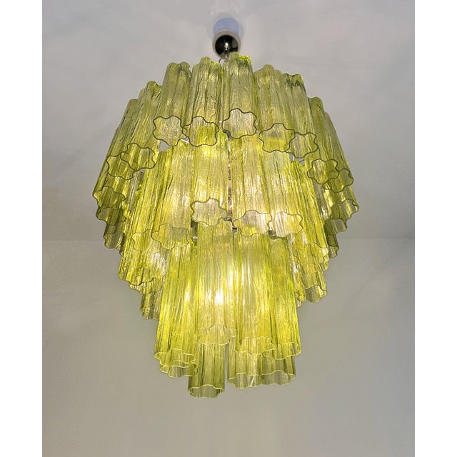 Mid-Century Modern Murano Glass Three-Tier Tube Chandelier, 1990s For Sale - Image 14 of 15