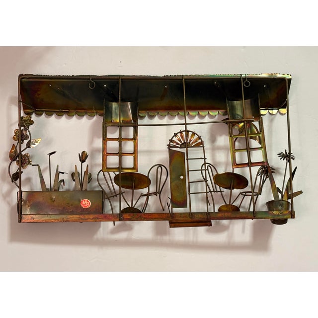 Curtis Jere Mid-Century Modern MCM Copper Metal Brutalist Style Art Deco Café Bistro Wall Sculpture. For Sale - Image 4 of 6