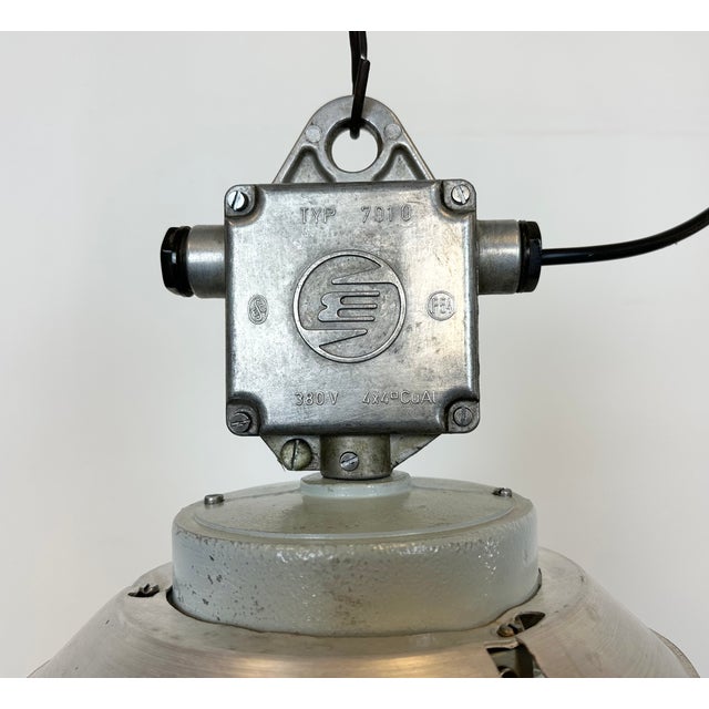 Industrial Industrial Aluminium Light with Glass Cover from Elektrosvit, 1970s For Sale - Image 3 of 16