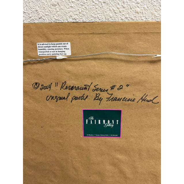 Drawing/Sketching Materials Francine Hurd "Restaurant Series 2" Original Pastel Art Work + Signed, Circa 2004 For Sale - Image 7 of 12