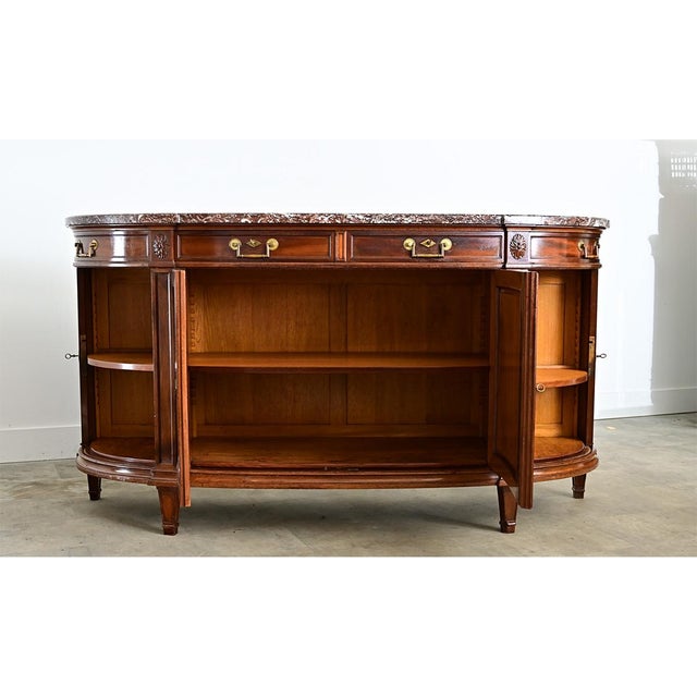 French 19th Century Demilune Mahogany Enfilade For Sale - Image 4 of 18