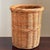 Vintage Boho Natural Wicker Wastepaper Basket For Sale - Image 9 of 15