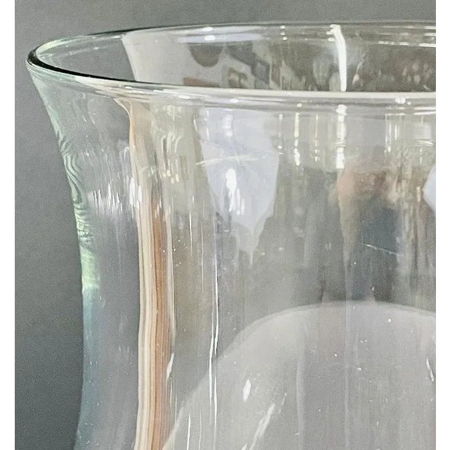2000 - 2009 Modern Clear Glass Candleholder or Vase, a Pair For Sale - Image 5 of 10