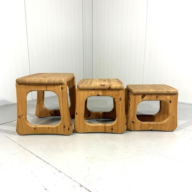 Pine Nesting Tables in the style of Rainer Daumiller, 1970s, Set of 3 For Sale - Image 18 of 18