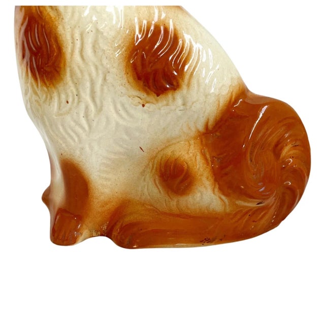 19th Century Staffordshire Caramel Mantle Dogs With Glass Eyes - a Pair For Sale - Image 10 of 13
