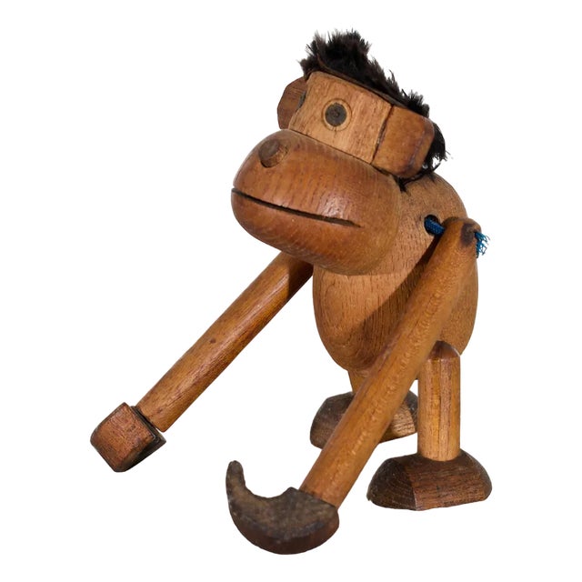 Wooden Carved Monkey, 1950s For Sale