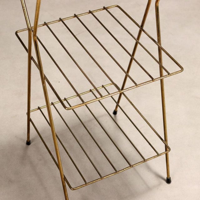 Small Etagere in Enameled Metal and Brass, 1950s For Sale - Image 4 of 6