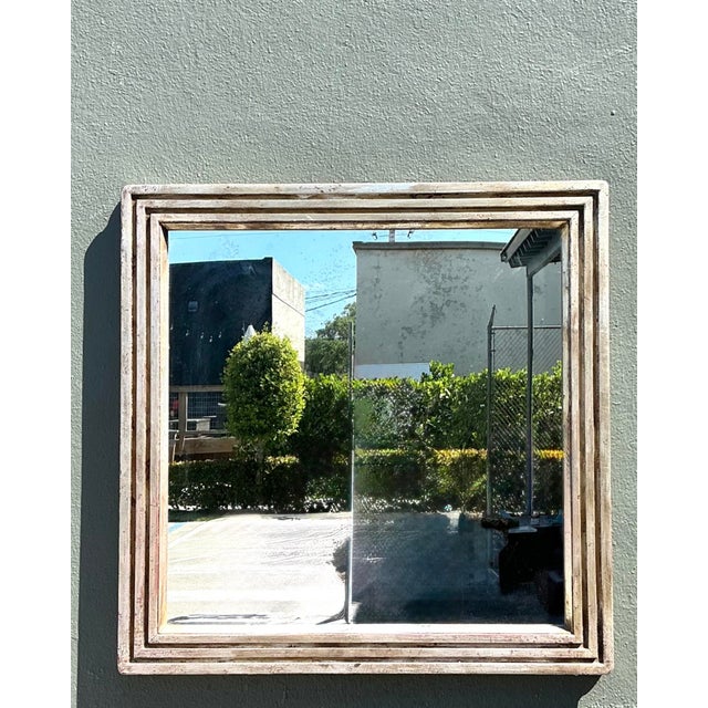 Vintage Baker Milling Road Silver Leaf Mirror For Sale In West Palm - Image 6 of 12