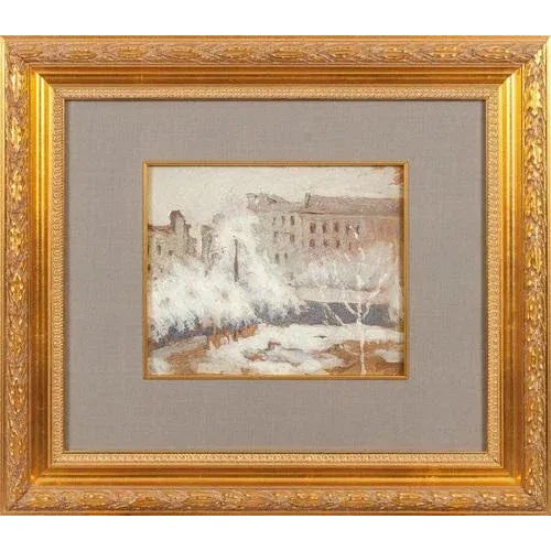 Mykola Burachek, Seasons Triptych, Early 20th Century, Oil Paintings, Framed, Set of 3 For Sale - Image 4 of 4