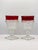 1960s Ruby Rimmed Water Goblets- A Pair For Sale - Image 9 of 9