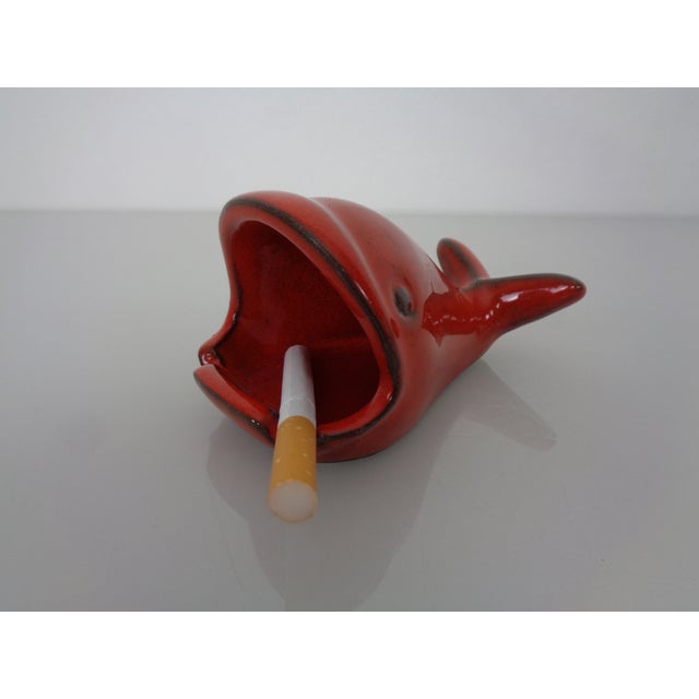 1960s Red Ceramic Fish Ashtray, Italy, 1960s For Sale - Image 5 of 14
