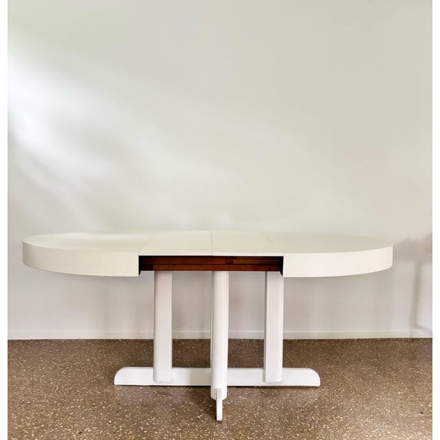1960s Vintage Oval Wooden Extendable Table, Netherlands, 1960s For Sale - Image 5 of 12