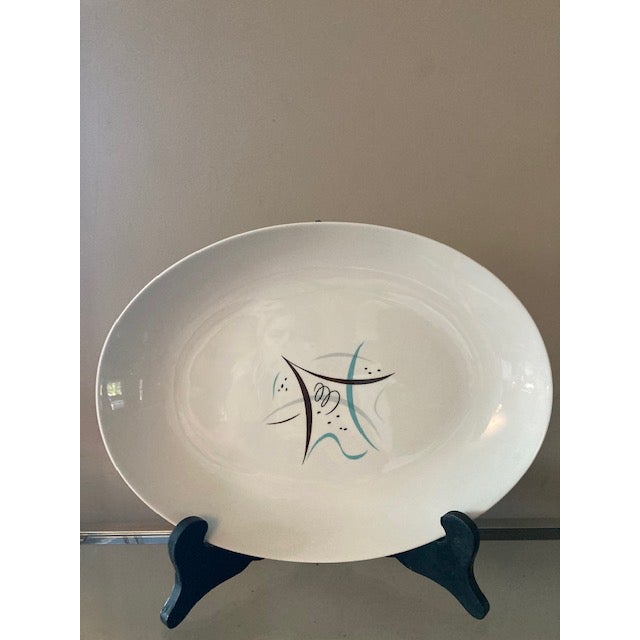 1960s Vintage 1960s Kukura Ware Atlantis Japan Oval Platter For Sale - Image 5 of 5