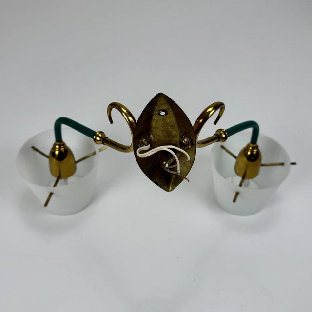 1950s Mid-Century Italian Double Arm Wall Light, 1950s For Sale - Image 5 of 9