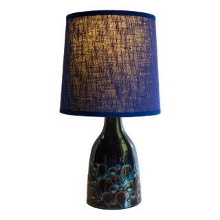 Mid-Century Modern Pottery Table Lamp with Candy Glazing from Söholm, Denmark., 1960s For Sale