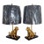Couture Lamps Contemporary Molded Gold Finish Leopard / Cheetah Lamps With Gold-Foil Lined Shades, Matchbook Pair For Sale