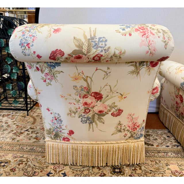 Pair of Custom Chintz Club Chairs in Scalamandré Floral Fabric For Sale In New York - Image 6 of 12