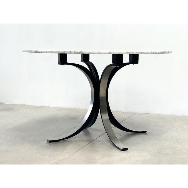 Vintage Round Model T69 Dining Table in Marble attributed to Osvaldo Borsani for Tecno, 1970s For Sale - Image 6 of 10