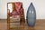 Modern Artisan Made Prem Collection Tall Blue Glazed Vase with Striated Motifs For Sale - Image 3 of 12