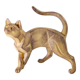21st Century Modern Cubist Cat Figure Sculpture by Border Fine Arts For Sale