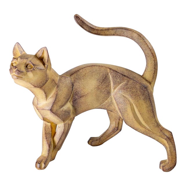 21st Century Modern Cubist Cat Figure Sculpture by Border Fine Arts For Sale