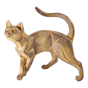21st Century Modern Cubist Cat Figure Sculpture by Border Fine Arts