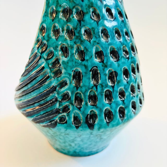 Blue Mid Century Bitossi Rimini Style Blue Art Pottery Bird Candle Holder For Sale - Image 8 of 10