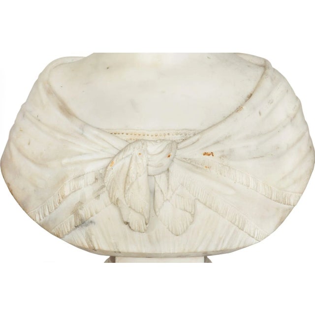 English Antique Marble Bust “Lady Layard” by John Warrington Wood Ca. 1870 For Sale - Image 12 of 12