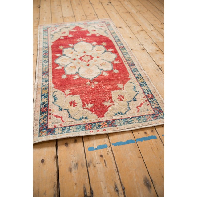 Vintage Distressed Oushak Rug Runner - 2'9" x 5'2" For Sale In New York - Image 6 of 9