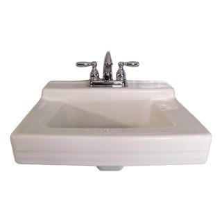 1963 Vintage Standard Sanitary Manufacturing Company Wall-Mounted Porcelain Sink For Sale