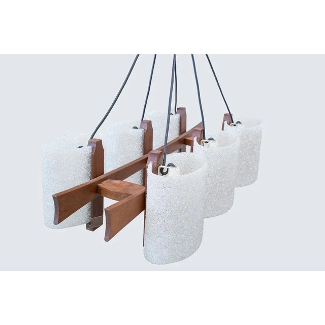 Danish Resin and Teak Wood Ceiling Lamp, 1950s For Sale - Image 6 of 7