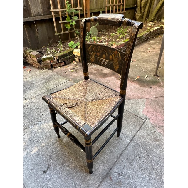 Black Vintage Hitchcock Side Chairs - Set of 4 For Sale - Image 8 of 11
