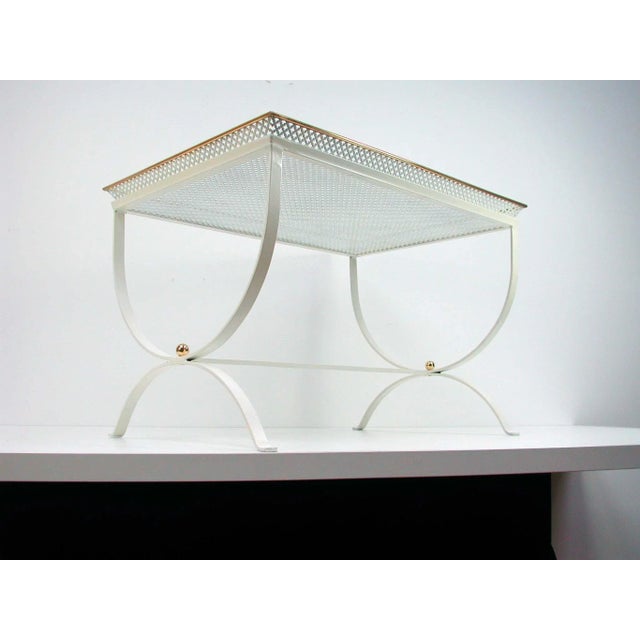 Metal Mid-Century French White Side Table, 1950s For Sale - Image 7 of 13