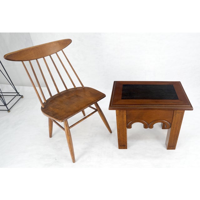 Heavy Solid Mahogany Custom Wood Milling Arts & Crafts 1970s Side End Table MINT For Sale - Image 12 of 16