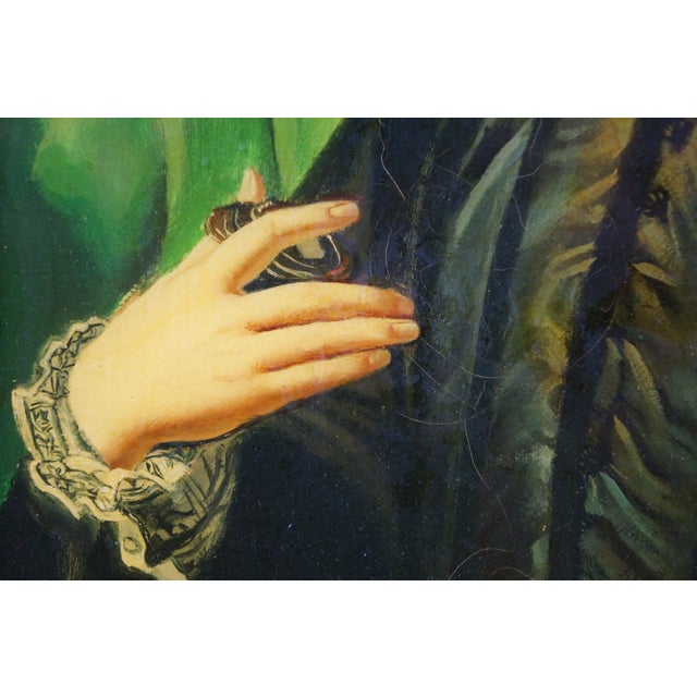 Wood Late 20th Century Lodovico Capponi Oil on Canvas Aristocrat Portrait Painting After Bronzino 22" For Sale - Image 7 of 13