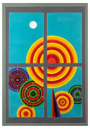 Leo Guida, Window 1, Original Screen Print and Embossing, 20th Century