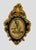 Mid‑20th Century European Ornate Rococo‑Style Wood Oval Frame — Gilded Blue With Floral Botanical Silk‑Screen Print For Sale - Image 12 of 12