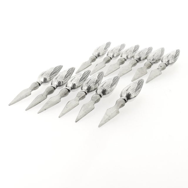 Mid 20th Century Set of 12 Mid 20th Century Figural Sterling Silver Corn on the Cob Holders For Sale - Image 5 of 12