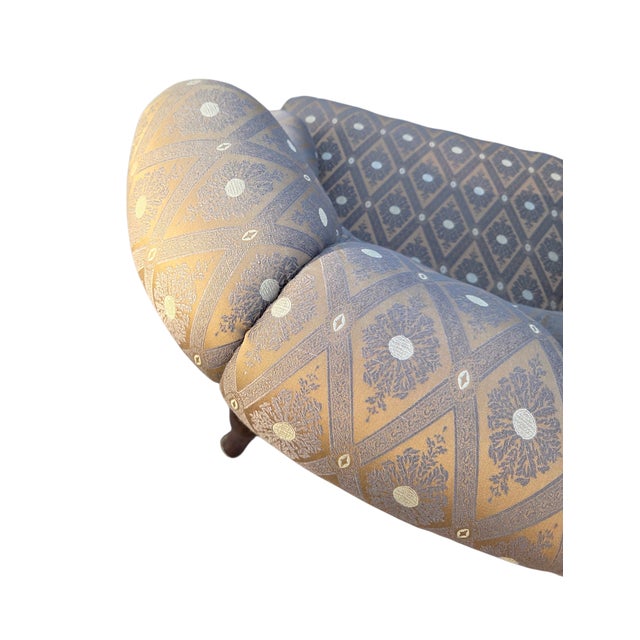 Marge Carson Boudoir Lounge Accent Chair French Tuffed Wingback Armchair Regency For Sale - Image 12 of 12