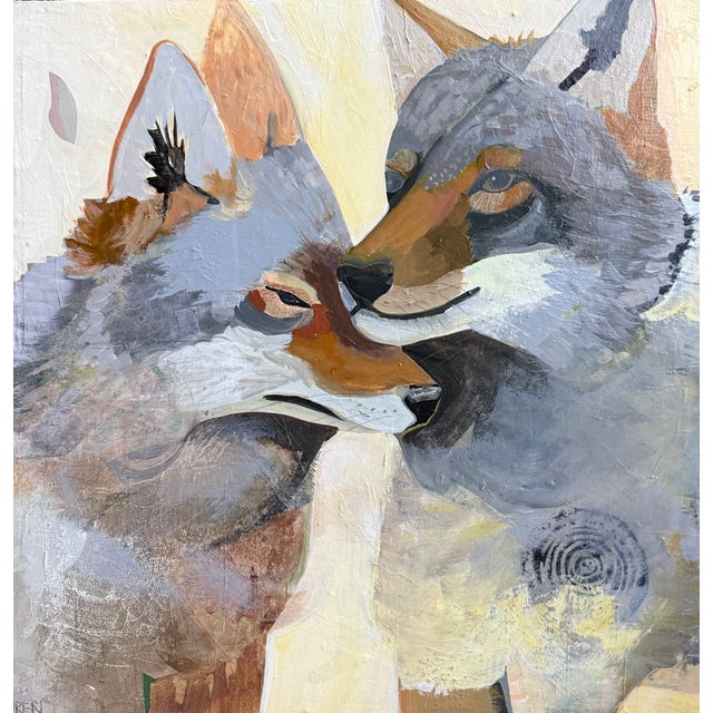 Abstract Expressionism “Coyote Love” Art by LWren Walraven For Sale - Image 3 of 11