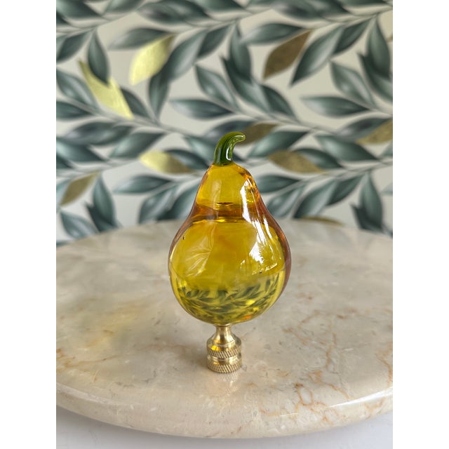 Glass Pear Lamp Finials - A Pair For Sale - Image 4 of 5