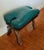 Handcrafted Moroccan Camel Saddle, Genuine Leather Cushion Stool / Emerald Green For Sale In Orlando - Image 6 of 10