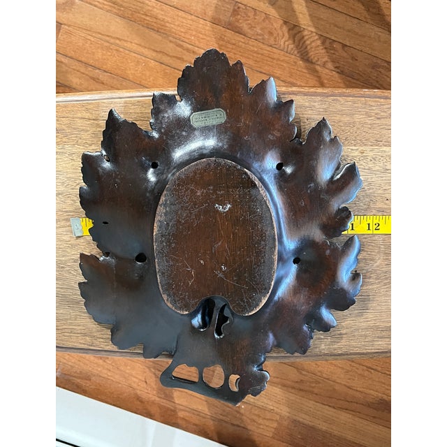 1910s American Art Nouveau Carved Mahogany Grape Leaf Tray by E. Kopriwa Co. For Sale - Image 10 of 12