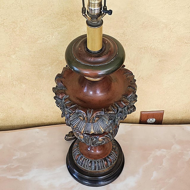 Antique Frederick Cooper Ornate Hollywood Regency Table Lamp With Fringe Shade For Sale - Image 17 of 18
